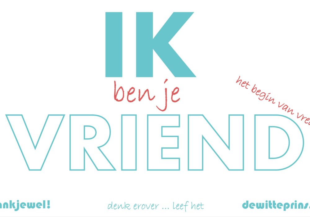 Radicale vrienschap een eenzijdig gebaar van liefde en verbinding. Ik ben je vriend. Het begin van vrede!