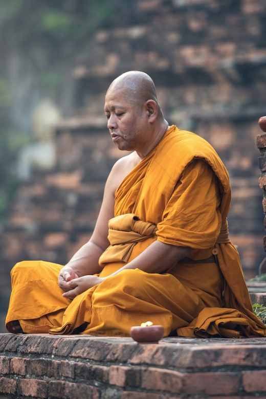 buddhist, monk, sitting