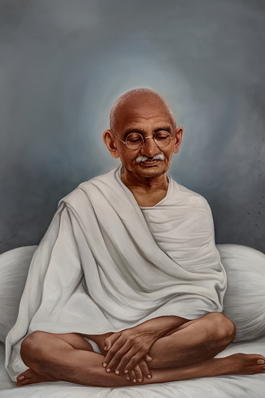 Mahatma Ghandi in stille meditatie